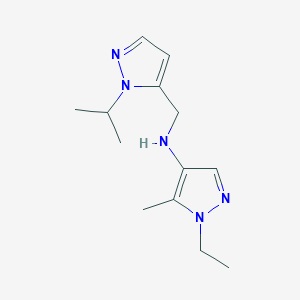 molecular formula C13H21N5 B15050764 1-ethyl-5-methyl-N-{[1-(propan-2-yl)-1H-pyrazol-5-yl]methyl}-1H-pyrazol-4-amine 