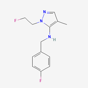 molecular formula C13H15F2N3 B15050780 N-(4-fluorobenzyl)-1-(2-fluoroethyl)-4-methyl-1H-pyrazol-5-amine 