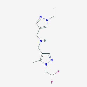 molecular formula C13H19F2N5 B15050801 {[1-(2,2-difluoroethyl)-5-methyl-1H-pyrazol-4-yl]methyl}[(1-ethyl-1H-pyrazol-4-yl)methyl]amine 