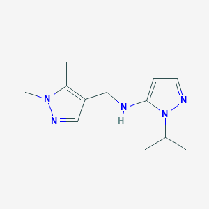 molecular formula C12H19N5 B15050897 N-[(1,5-dimethyl-1H-pyrazol-4-yl)methyl]-1-(propan-2-yl)-1H-pyrazol-5-amine 