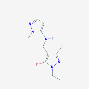 molecular formula C12H18FN5 B15050913 N-[(1-ethyl-5-fluoro-3-methyl-1H-pyrazol-4-yl)methyl]-1,3-dimethyl-1H-pyrazol-5-amine 