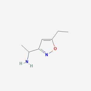 molecular formula C7H12N2O B15051051 1-(5-Ethyl-1,2-oxazol-3-yl)ethanamine 