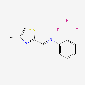 molecular formula C13H11F3N2S B15051083 N-(1-(4-Methyl-1,3-thiazol-2-YL)ethylidene)-2-(trifluoromethyl)aniline CAS No. 853355-97-2