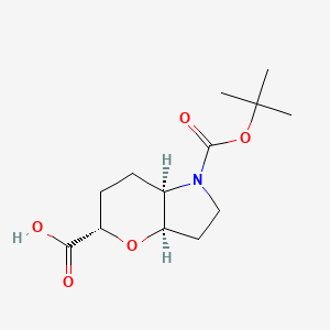 molecular formula C13H21NO5 B15051112 (3aR,5S,7aR)-1-[(tert-butoxy)carbonyl]-octahydropyrano[3,2-b]pyrrole-5-carboxylic acid 