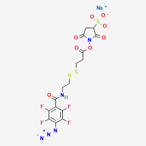 Sodium 1-[(3-{[2-(4-azido-2,3,5,6-tetrafluorobenzamido)ethyl]disulfanyl}propanoyl)oxy]-2,5-dioxopyrrolidine-3-sulfonate
