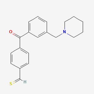 molecular formula C20H21NOS B15052613 4-[3-(Piperidin-1-ylmethyl)benzoyl]thiobenzaldehyde 