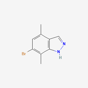 molecular formula C9H9BrN2 B15052743 6-bromo-4,7-dimethyl-1H-indazole 