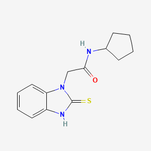 molecular formula C14H17N3OS B15053081 N-Cyclopentyl-2-(2-mercapto-1H-benzo[d]imidazol-1-yl)acetamide 