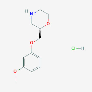 molecular formula C12H18ClNO3 B15053450 (R)-2-((3-Methoxyphenoxy)methyl)morpholine hydrochloride CAS No. 55253-29-7