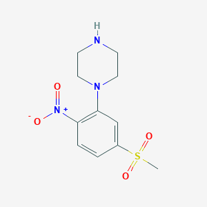 molecular formula C11H15N3O4S B1505349 N-(5-Methylsulphonyl-2-nitrophenyl)piperazine CAS No. 1095010-42-6