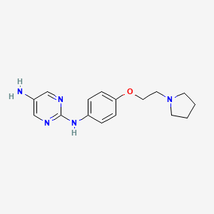 molecular formula C16H21N5O B1505357 N2-(4-(2-(pyrrolidin-1-yl)ethoxy)phenyl)pyrimidine-2,5-diamine CAS No. 910904-67-5