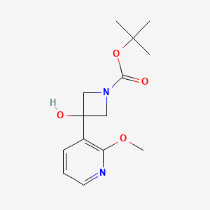 molecular formula C14H20N2O4 B15053588 tert-Butyl 3-hydroxy-3-(2-methoxypyridin-3-yl)azetidine-1-carboxylate 