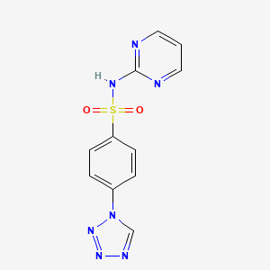 molecular formula C11H9N7O2S B15053626 N-(Pyrimidin-2-yl)-4-(1H-tetrazol-1-yl)benzenesulfonamide CAS No. 327083-89-6