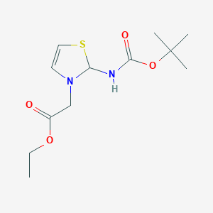 molecular formula C12H20N2O4S B15053641 Ethyl 2-(2-((tert-butoxycarbonyl)amino)thiazol-3(2H)-yl)acetate 