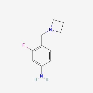 molecular formula C10H13FN2 B15053718 4-[(Azetidin-1-yl)methyl]-3-fluoroaniline 
