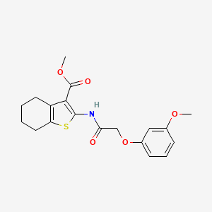 molecular formula C19H21NO5S B15053929 Methyl 2-(2-(3-methoxyphenoxy)acetamido)-4,5,6,7-tetrahydrobenzo[b]thiophene-3-carboxylate 