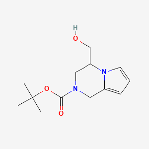molecular formula C13H20N2O3 B15054075 tert-Butyl 4-(hydroxymethyl)-3,4-dihydropyrrolo[1,2-a]pyrazine-2(1H)-carboxylate 