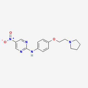 molecular formula C16H19N5O3 B1505413 5-nitro-N-(4-(2-(pyrrolidin-1-yl)ethoxy)phenyl)pyrimidin-2-amine CAS No. 910904-64-2