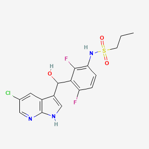 molecular formula C17H16ClF2N3O3S B1505432 N-(3-((5-chloro-1H-pyrrolo[2,3-b]pyridin-3-yl)(hydroxy)methyl)-2,4-difluorophenyl)propane-1-sulfonamide CAS No. 1021854-28-3