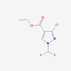 molecular formula C7H7BrF2N2O2 B15054481 Ethyl 3-bromo-1-(difluoromethyl)-1H-pyrazole-4-carboxylate 