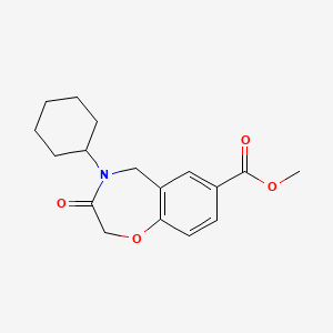 molecular formula C17H21NO4 B15054494 Methyl 4-cyclohexyl-3-oxo-2,3,4,5-tetrahydrobenzo[f][1,4]oxazepine-7-carboxylate 