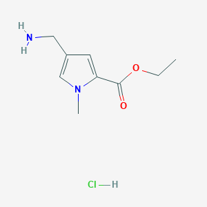 molecular formula C9H15ClN2O2 B15054568 Ethyl 4-(aminomethyl)-1-methyl-1H-pyrrole-2-carboxylate hydrochloride 