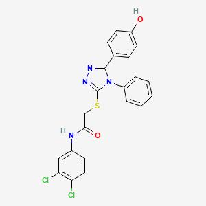 molecular formula C22H16Cl2N4O2S B15054678 N-(3,4-Dichlorophenyl)-2-((5-(4-hydroxyphenyl)-4-phenyl-4H-1,2,4-triazol-3-yl)thio)acetamide 