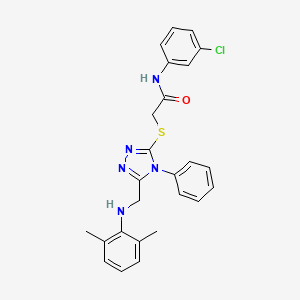 molecular formula C25H24ClN5OS B15054710 N-(3-Chlorophenyl)-2-((5-(((2,6-dimethylphenyl)amino)methyl)-4-phenyl-4H-1,2,4-triazol-3-yl)thio)acetamide 