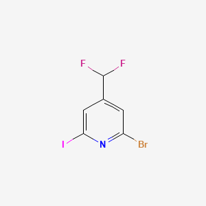 molecular formula C6H3BrF2IN B15054748 2-Bromo-4-(difluoromethyl)-6-iodopyridine 