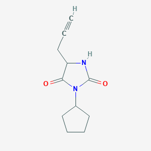 molecular formula C11H14N2O2 B15054765 3-Cyclopentyl-5-(prop-2-yn-1-yl)imidazolidine-2,4-dione 