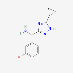 molecular formula C13H16N4O B15054774 (5-Cyclopropyl-1H-1,2,4-triazol-3-yl)(3-methoxyphenyl)methanamine 