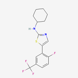 molecular formula C16H16F4N2S B15055026 N-Cyclohexyl-5-(2-fluoro-5-(trifluoromethyl)phenyl)thiazol-2-amine 