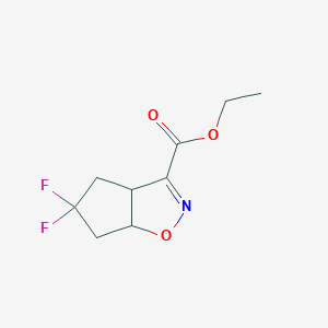 molecular formula C9H11F2NO3 B15055194 Ethyl 5,5-difluoro-4,5,6,6A-tetrahydro-3AH-cyclopenta[D]isoxazole-3-carboxylate 