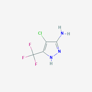 molecular formula C4H3ClF3N3 B15055394 4-Chloro-5-(trifluoromethyl)-1H-pyrazol-3-amine 