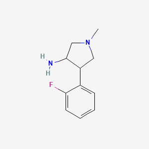molecular formula C11H15FN2 B15055410 4-(2-Fluorophenyl)-1-methylpyrrolidin-3-amine 