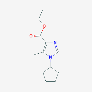 molecular formula C12H18N2O2 B15055525 Ethyl 1-cyclopentyl-5-methyl-1H-imidazole-4-carboxylate 