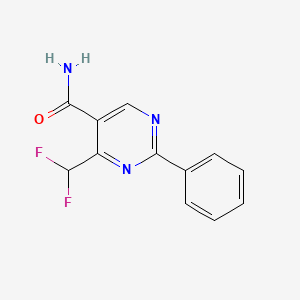 molecular formula C12H9F2N3O B15055684 4-(Difluoromethyl)-2-phenylpyrimidine-5-carboxamide CAS No. 1713713-45-1