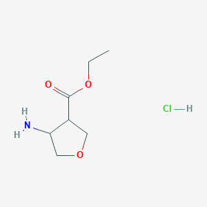 molecular formula C7H14ClNO3 B15055883 Ethyl 4-aminotetrahydrofuran-3-carboxylate hydrochloride 