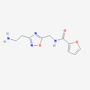 molecular formula C10H12N4O3 B15056176 N-((3-(2-Aminoethyl)-1,2,4-oxadiazol-5-yl)methyl)furan-2-carboxamide 