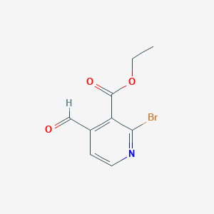 molecular formula C9H8BrNO3 B15056410 Ethyl 2-bromo-4-formylnicotinate 