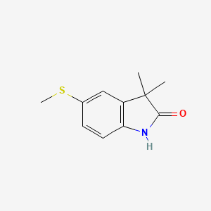 molecular formula C11H13NOS B15056435 3,3-Dimethyl-5-(methylthio)indolin-2-one 