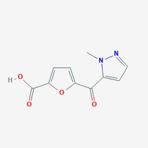molecular formula C10H8N2O4 B15056470 5-(1-Methyl-1H-pyrazole-5-carbonyl)furan-2-carboxylicacid 