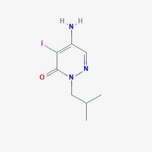 molecular formula C8H12IN3O B15056590 5-Amino-4-iodo-2-isobutylpyridazin-3(2H)-one 