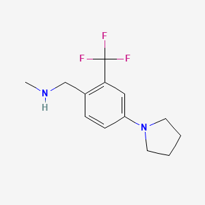 molecular formula C13H17F3N2 B15056737 N-Methyl-1-(4-(pyrrolidin-1-yl)-2-(trifluoromethyl)phenyl)methanamine 