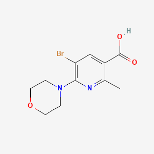 molecular formula C11H13BrN2O3 B15056742 5-Bromo-2-methyl-6-morpholinonicotinic acid CAS No. 1443288-75-2