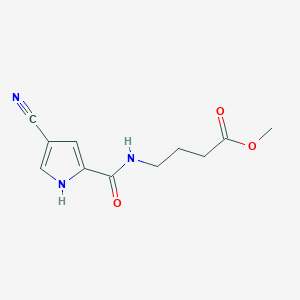 molecular formula C11H13N3O3 B15056776 Methyl 4-(4-cyano-1H-pyrrole-2-carboxamido)butanoate 
