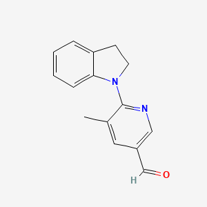 molecular formula C15H14N2O B15056861 6-(Indolin-1-yl)-5-methylnicotinaldehyde 