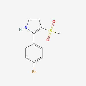 molecular formula C11H10BrNO2S B15056887 2-(4-Bromophenyl)-3-(methylsulfonyl)-1H-pyrrole 