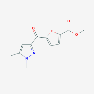 molecular formula C12H12N2O4 B15056925 Methyl 5-(1,5-dimethyl-1H-pyrazole-3-carbonyl)furan-2-carboxylate 
