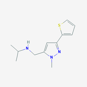 molecular formula C12H17N3S B15056986 N-((1-Methyl-3-(thiophen-2-yl)-1H-pyrazol-5-yl)methyl)propan-2-amine 